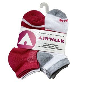 Brand New Airwalk Low-Cut Girls Socks Pink and White - 6 Pairs- Size 7-9